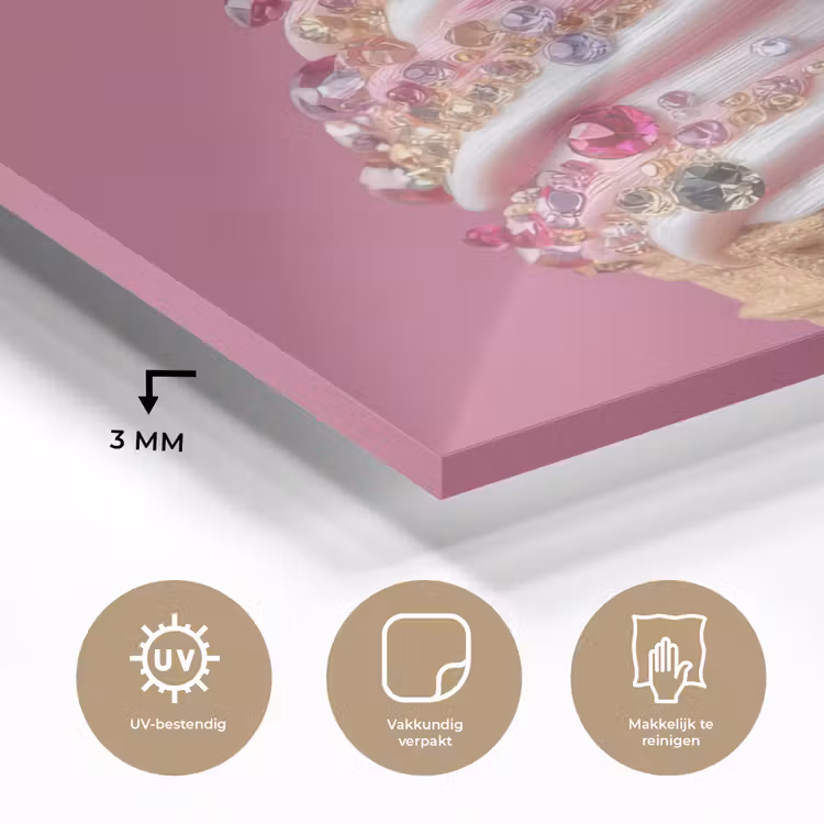 Softijs - Edelstenen - Roze - Hoorntje plexiglas 5mm klein -sfeer2