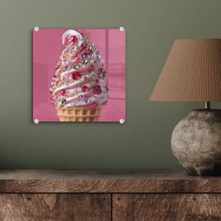 Softijs - Edelstenen - Roze - Hoorntje plexiglas 5mm klein -sfeer3