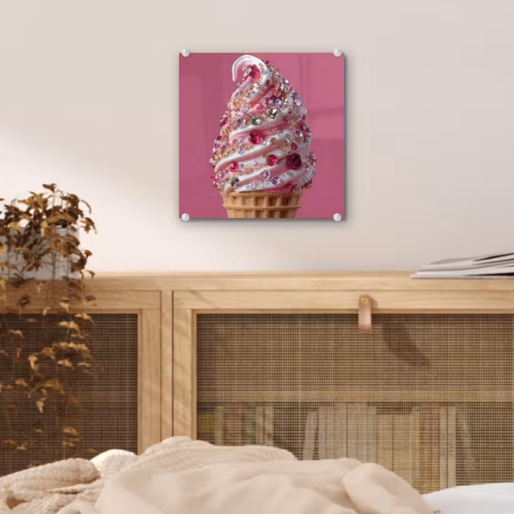 Softijs - Edelstenen - Roze - Hoorntje plexiglas 5mm klein -sfeer4