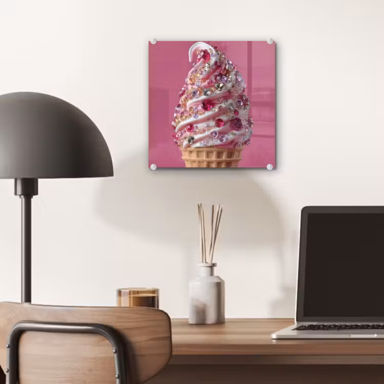 Softijs - Edelstenen - Roze - Hoorntje plexiglas 5mm klein -sfeer6