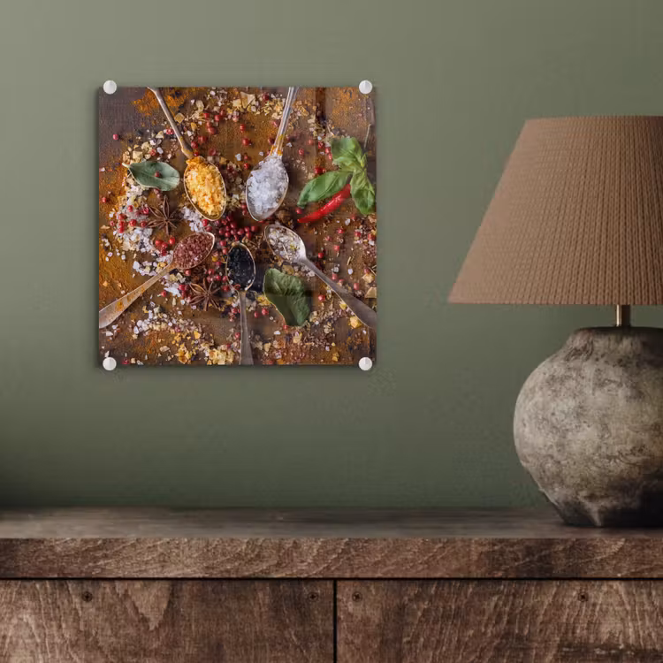 Specerijen - Kruiden - Lepels - Zout - Bruin - Keuken plexiglas 5mm klein -sfeer3