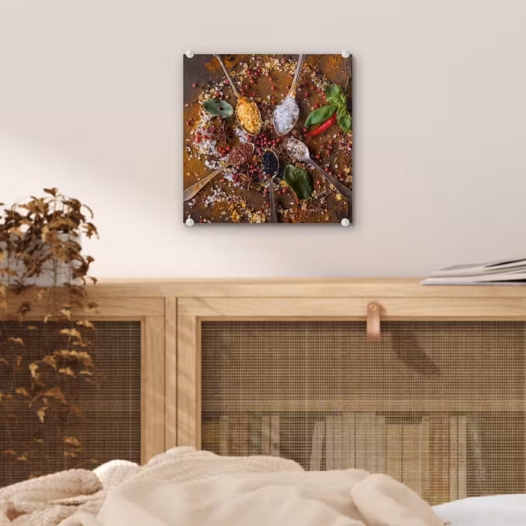 Specerijen - Kruiden - Lepels - Zout - Bruin - Keuken plexiglas 5mm klein -sfeer4