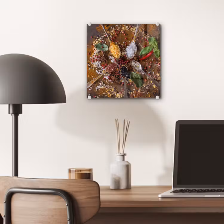 Specerijen - Kruiden - Lepels - Zout - Bruin - Keuken plexiglas 5mm klein -sfeer6