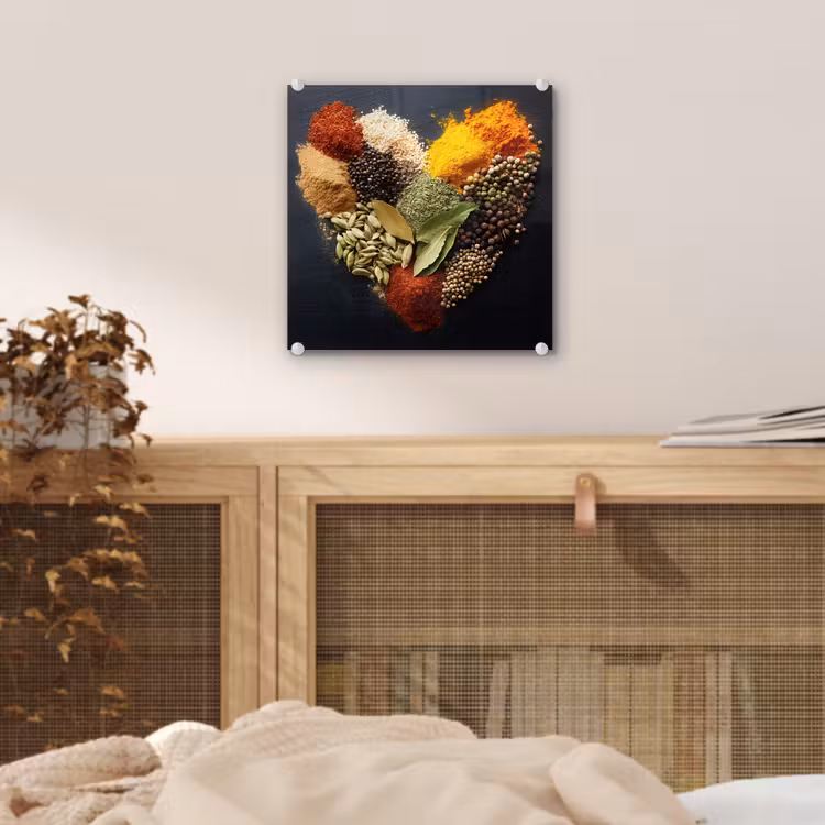 Specerijen - Mix - Hartvorm - Zwart plexiglas 5mm klein -sfeer4