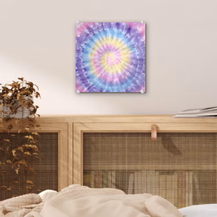 Spiraal - Tie dye - Pasteltinten plexiglas 5mm klein -sfeer4