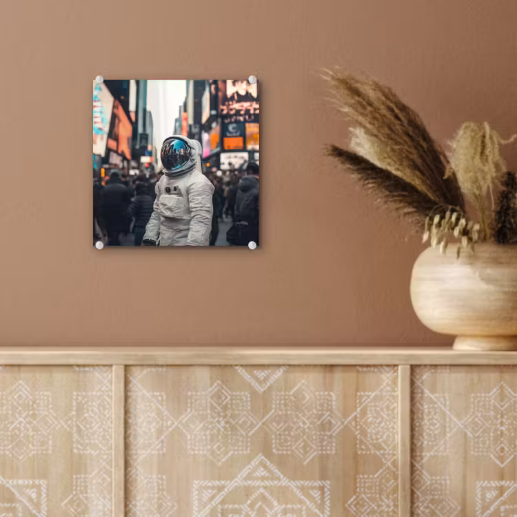 Stad - Mensen - Astronaut - Wit plexiglas 5mm klein -sfeer5