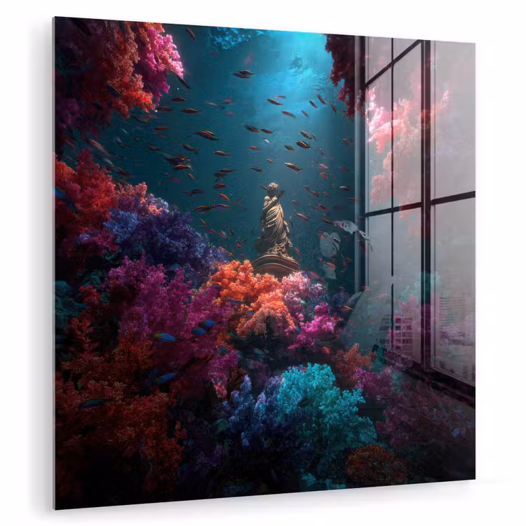 Standbeeld - Zeebodem - Koraal - Kleurrijk plexiglas 5mm klein -zzzproduct_nieuw