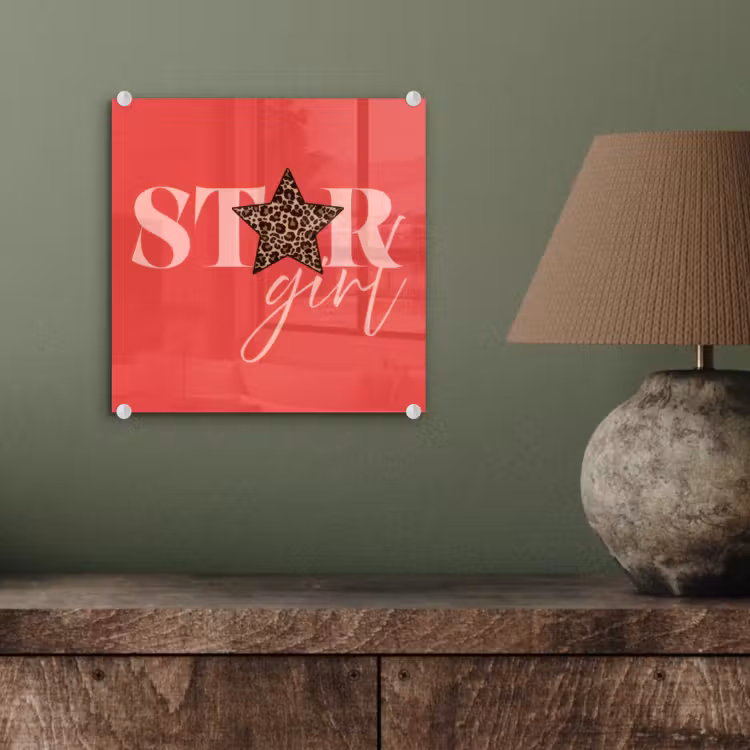 Star girl - Rood - Panter - Ster plexiglas 5mm klein -sfeer3