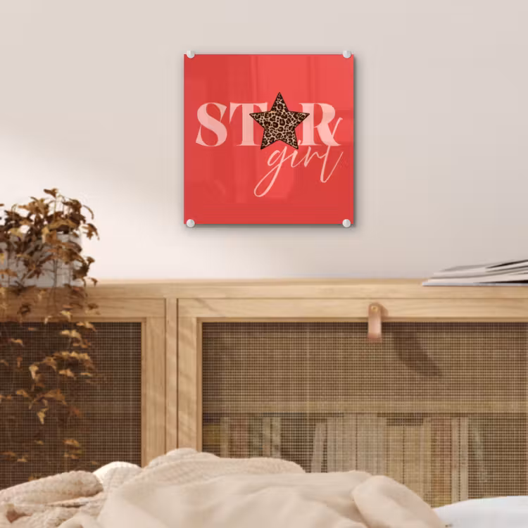 Star girl - Rood - Panter - Ster plexiglas 5mm klein -sfeer4