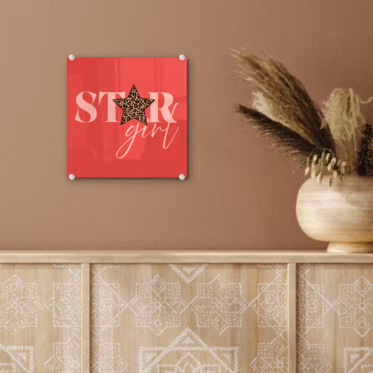 Star girl - Rood - Panter - Ster plexiglas 5mm klein -sfeer5