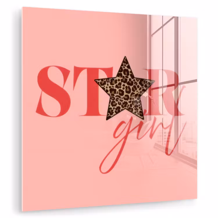 Star girl - Roze - Panter - Ster plexiglas 5mm klein -zzzproduct_nieuw