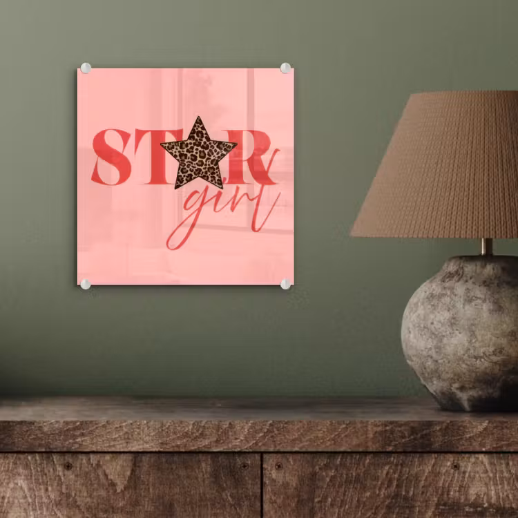Star girl - Roze - Panter - Ster plexiglas 5mm klein -sfeer3