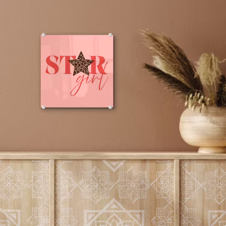 Star girl - Roze - Panter - Ster plexiglas 5mm klein -sfeer5
