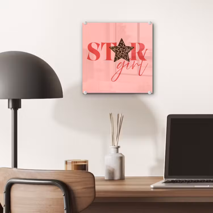 Star girl - Roze - Panter - Ster plexiglas 5mm klein -sfeer6