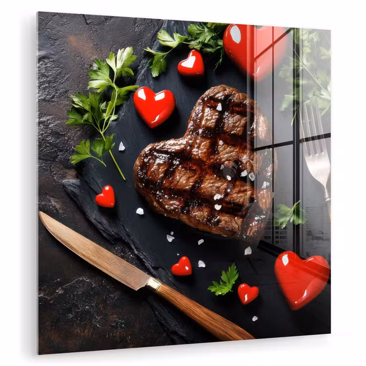 Steak - Hart - Bestek plexiglas 5mm klein -zzzproduct_nieuw
