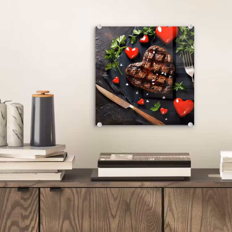 Steak - Hart - Bestek plexiglas 5mm klein -sfeer1