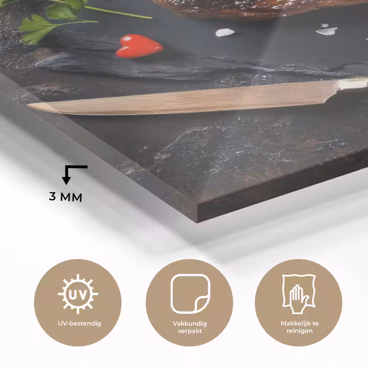 Steak - Hart - Bestek plexiglas 5mm klein -sfeer2
