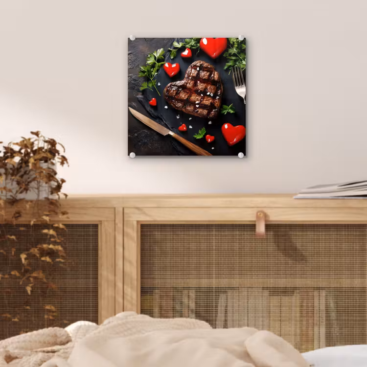 Steak - Hart - Bestek plexiglas 5mm klein -sfeer4