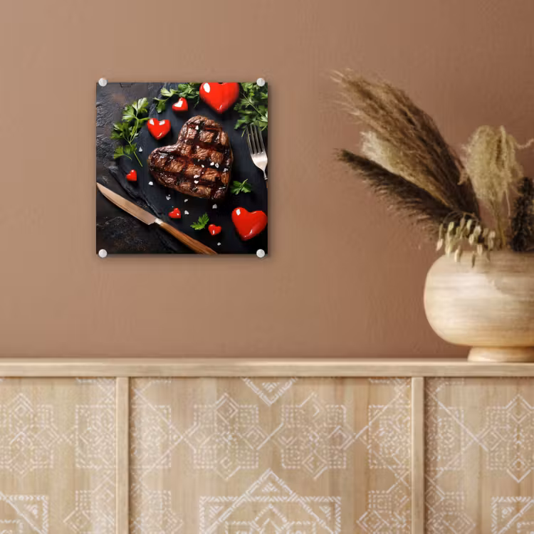 Steak - Hart - Bestek plexiglas 5mm klein -sfeer5