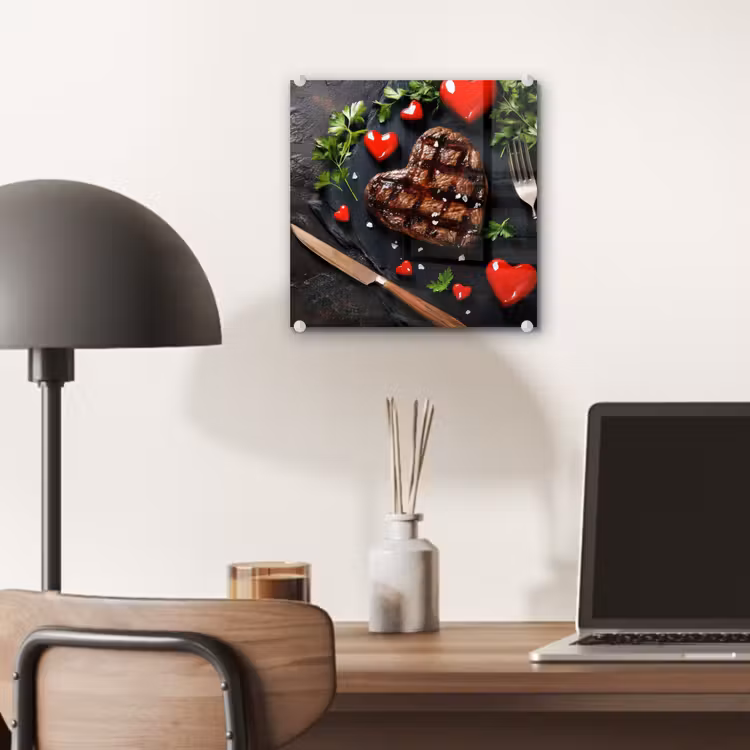 Steak - Hart - Bestek plexiglas 5mm klein -sfeer6