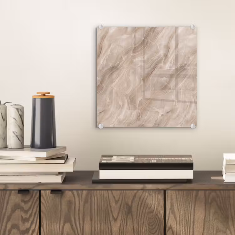 Steen - Golvend - Abstract - Beige plexiglas 5mm klein -sfeer1