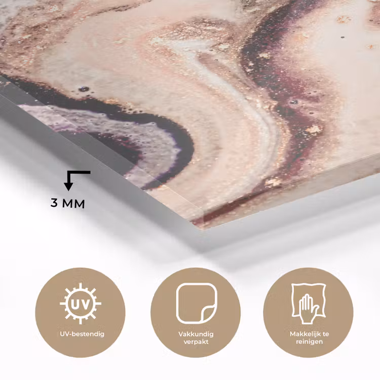 Steen - Marmer - Edelsteen - Abstract - Natuur - Roze plexiglas 5mm klein -sfeer2