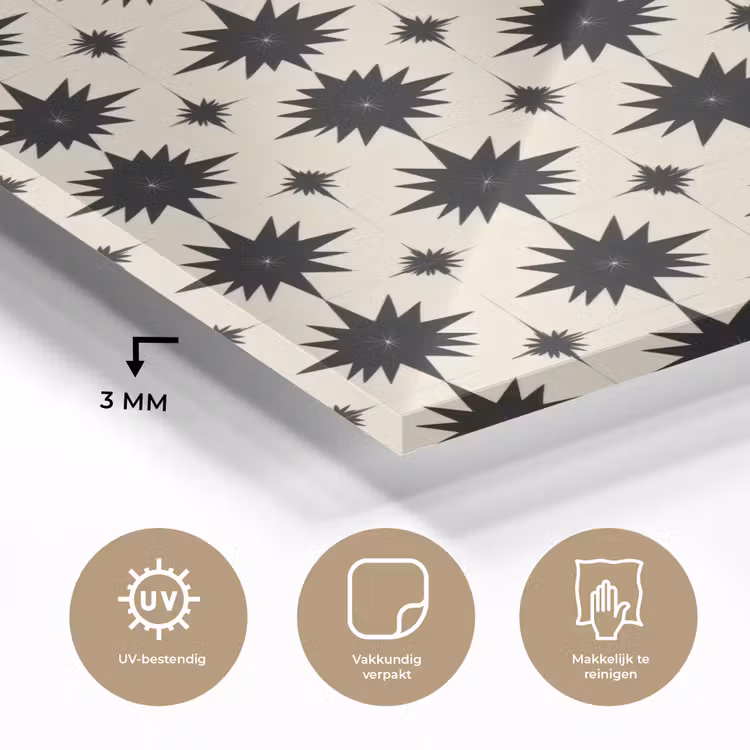 Stervormen - Geometrisch - Zwart plexiglas 5mm klein 11 -sfeer2