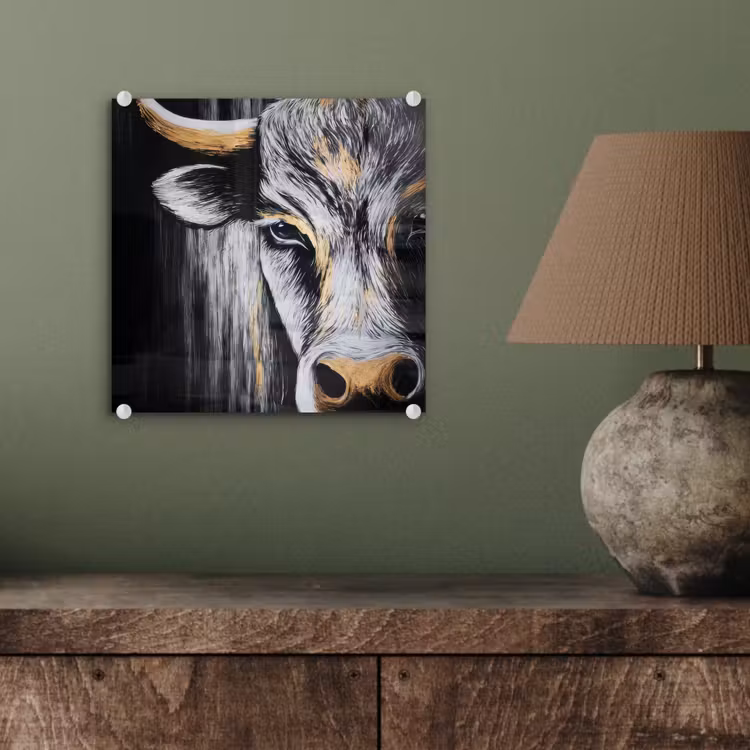 Stier - Hoorns - Snuit - Goud plexiglas 5mm klein -sfeer3