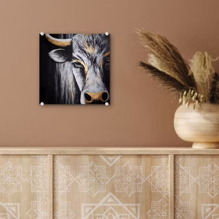 Stier - Hoorns - Snuit - Goud plexiglas 5mm klein -sfeer5