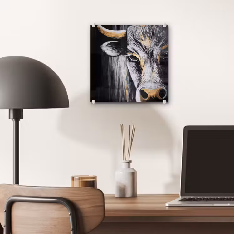 Stier - Hoorns - Snuit - Goud plexiglas 5mm klein -sfeer6