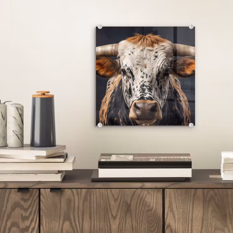 Stier - Kleurrijk - Hoorns plexiglas 5mm klein -sfeer1