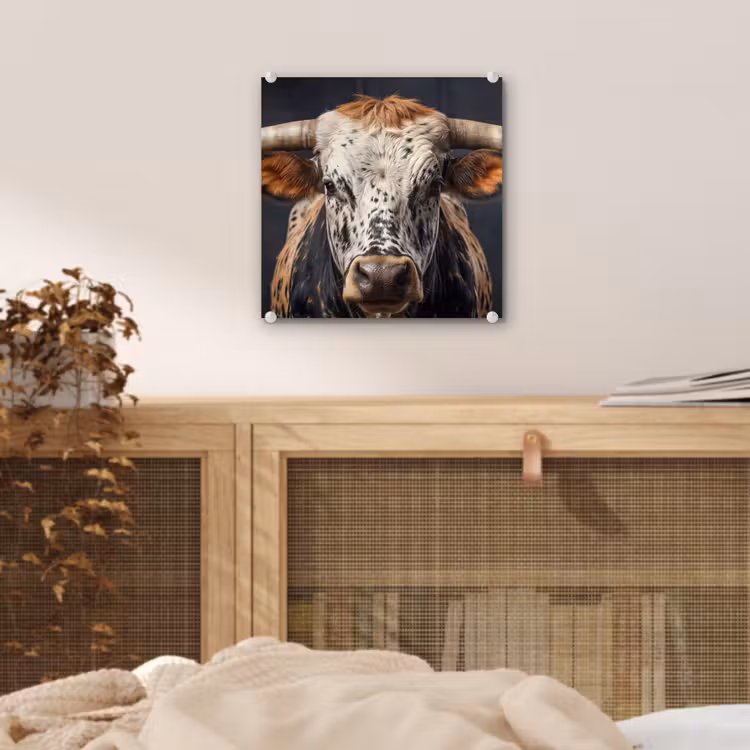 Stier - Kleurrijk - Hoorns plexiglas 5mm klein -sfeer4