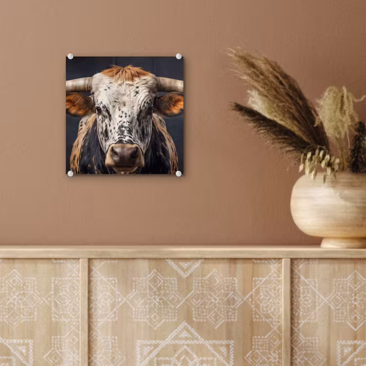 Stier - Kleurrijk - Hoorns plexiglas 5mm klein -sfeer5