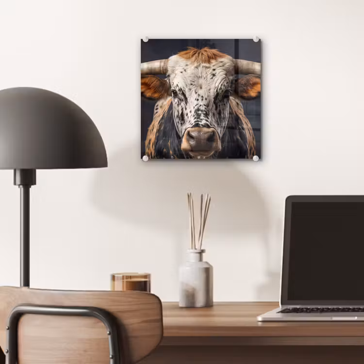 Stier - Kleurrijk - Hoorns plexiglas 5mm klein -sfeer6