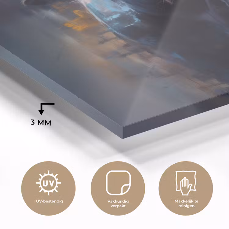 Stier - Zwart - Abstract - Horens plexiglas 5mm klein -sfeer2