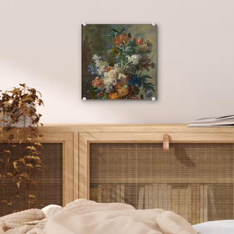 Stilleven met bloemen - Schilderij van Jan van Huysum plexiglas 5mm klein -sfeer4