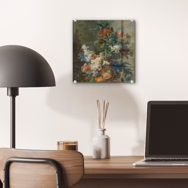 Stilleven met bloemen - Schilderij van Jan van Huysum plexiglas 5mm klein -sfeer6