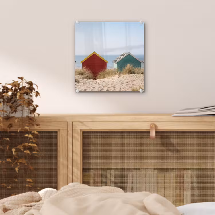 Strand - Huisjes - Kleurrijk - Duinen plexiglas 5mm klein -sfeer4