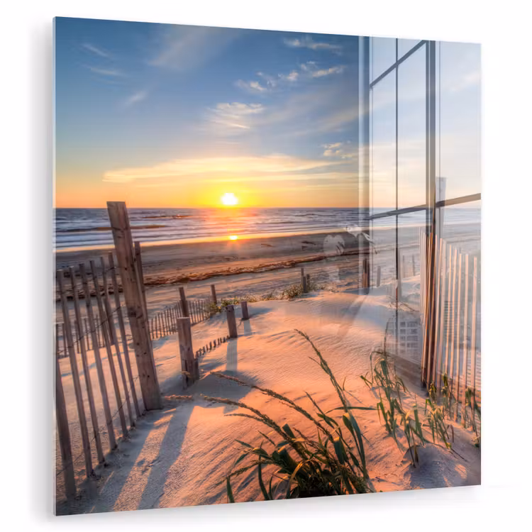 Strand - Zee - Duin - Zonsondergang - Landschap plexiglas 5mm klein -zzzproduct_nieuw