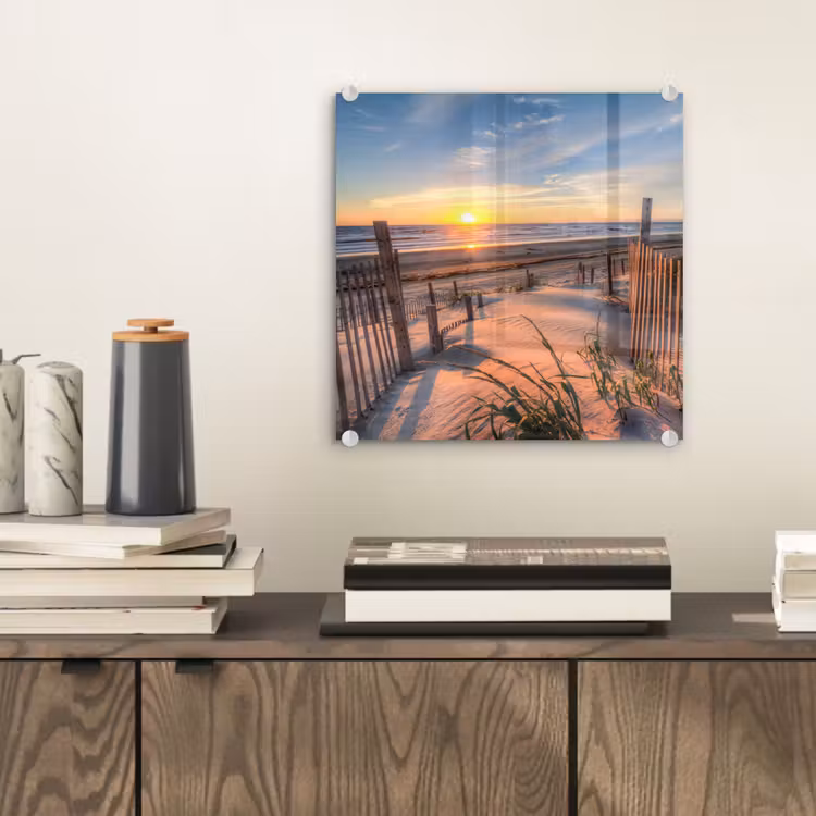 Strand - Zee - Duin - Zonsondergang - Landschap plexiglas 5mm klein -sfeer1