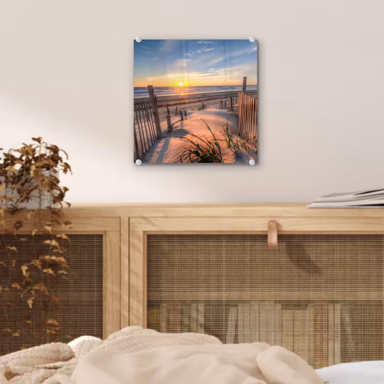 Strand - Zee - Duin - Zonsondergang - Landschap plexiglas 5mm klein -sfeer4