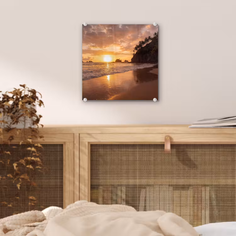 Strand - Zonsondergang - Natuur - Tropisch - Oranje plexiglas 5mm klein -sfeer4