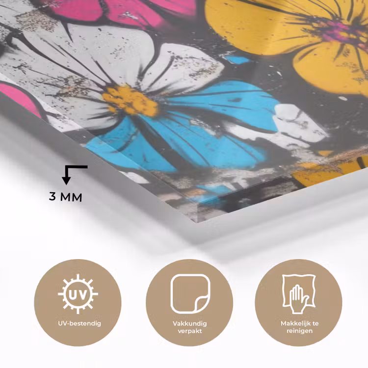 Street Art - Bloemen - Mix plexiglas 5mm klein -sfeer2
