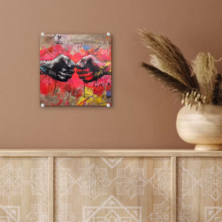 Street art - Handen - Graffiti - Kunst - Banksy plexiglas 5mm klein -sfeer5