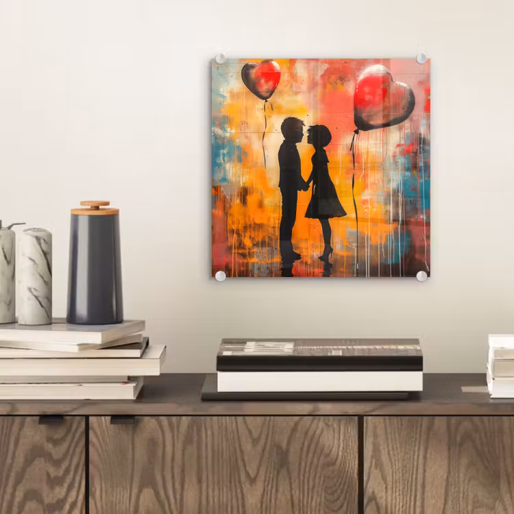 Street art - Liefde - Graffiti - Kunst - Banksy plexiglas 5mm klein -sfeer1