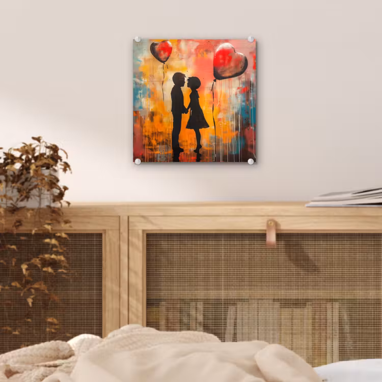 Street art - Liefde - Graffiti - Kunst - Banksy plexiglas 5mm klein -sfeer4