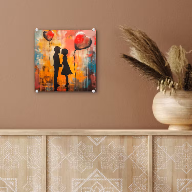 Street art - Liefde - Graffiti - Kunst - Banksy plexiglas 5mm klein -sfeer5