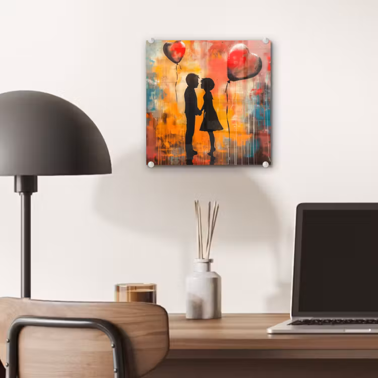 Street art - Liefde - Graffiti - Kunst - Banksy plexiglas 5mm klein -sfeer6