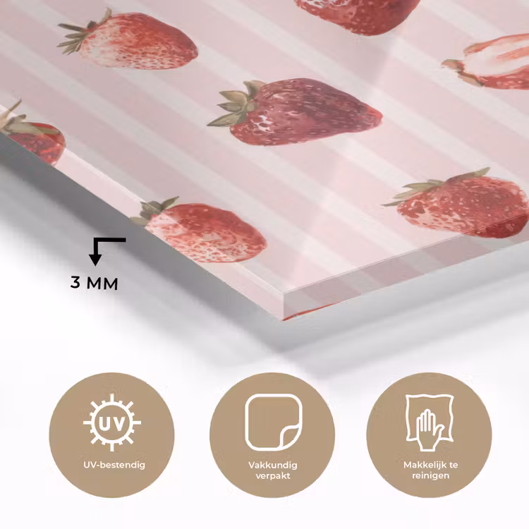 Strepen - Aardbei - Roze plexiglas 5mm klein 11 -sfeer2