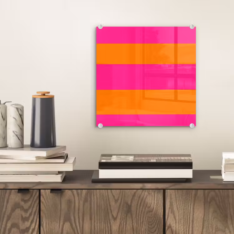 Strepen - Horizontaal - Roze plexiglas 5mm klein 11 -sfeer1